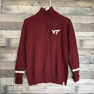 Renu Women's Virginia Tech VT 1/4 Zip Sweater Maroon Knit Pullover Hokies M